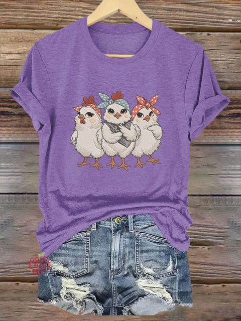 Cute Chicken Art Print T-shirt