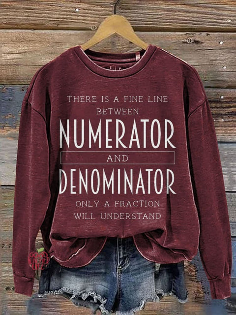 Funny Math Teacher Mathematician Casual Print Sweatshirt