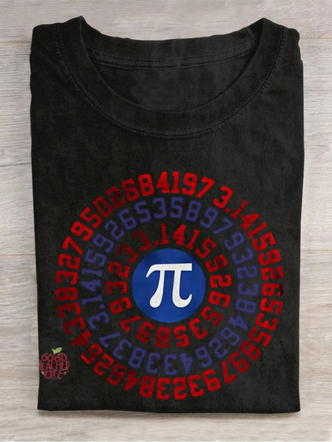 Mathematics Symbol Π Teacher Casual Print T-shirt