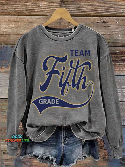 Teacher Retro Fifth Grade Casual  Sweatshirt