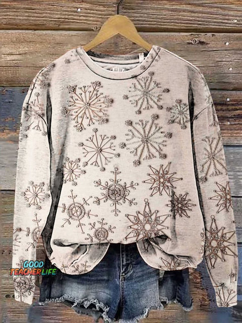Christmas Snowflake Casual Sweatshirt