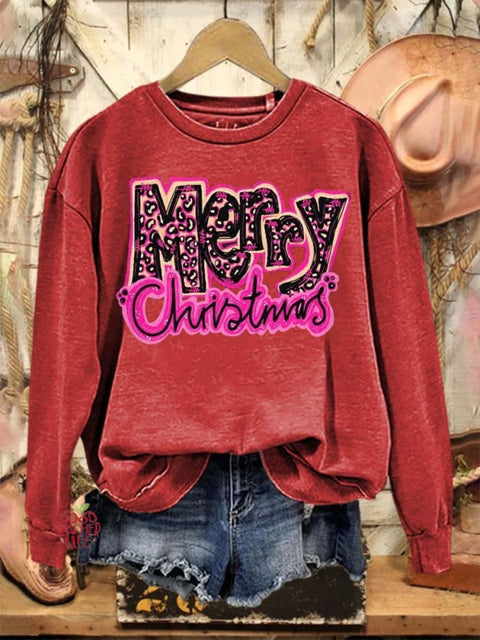 Merry Christmas Art Print Casual Sweatshirt