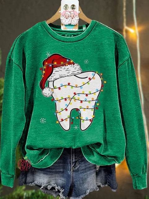 Christmas Funny Christmas Teeth Dentist Casual  Sweatshirt