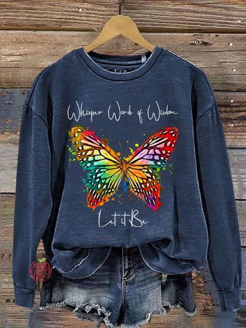 Let It Be Print Casual  Sweatshirt