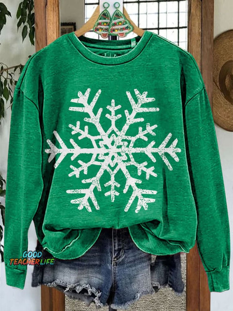 Christmas Snowflake Casual Sweatshirt