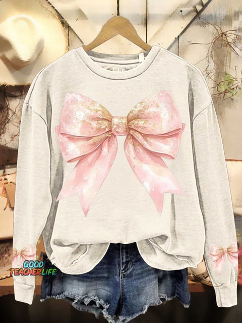 Christmas Bow Casual Sweatshirt