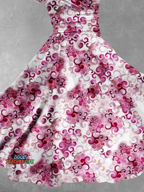 Women's Floral Pattern Art Print Design Maxi Dress