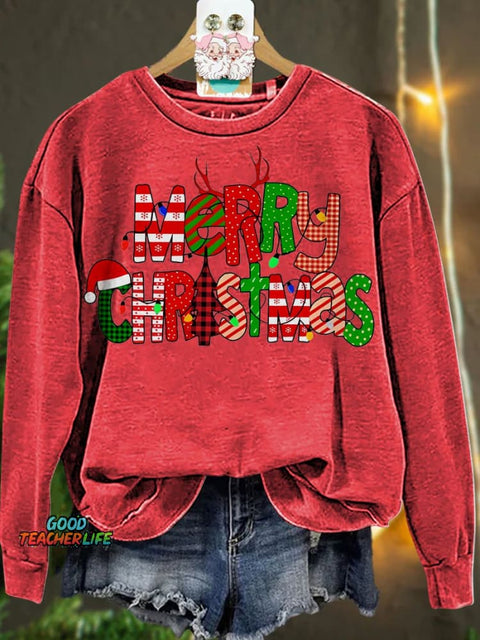 Christmas Colorful Merry Christmas Casual  Sweatshirt