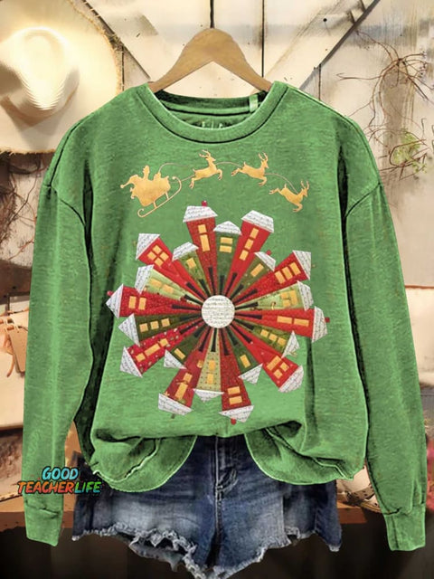 Christmas Santa Claus Elk Casual Sweatshirt