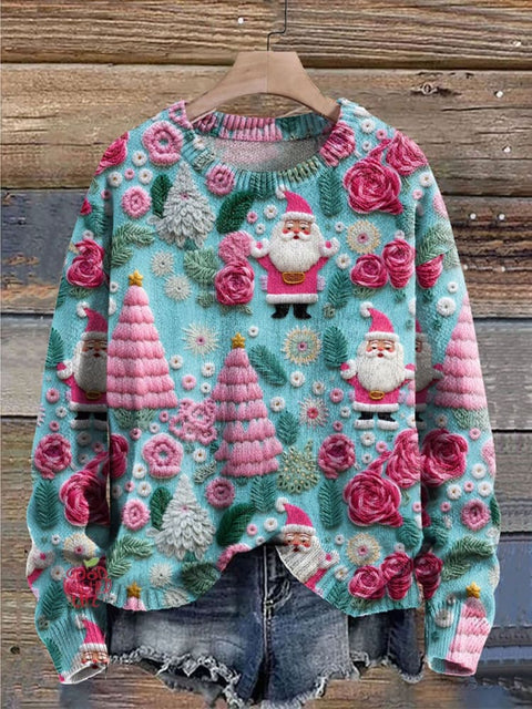 Christmas Print Knit Pullover Sweater