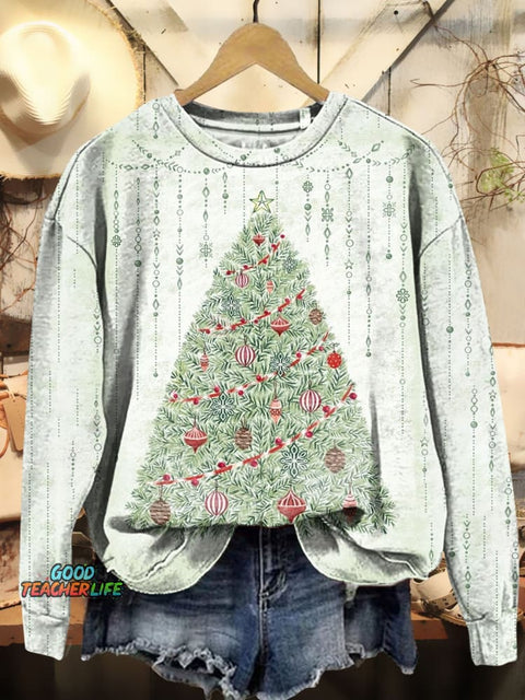 Christmas Tree Art Print Casual Sweatshirt