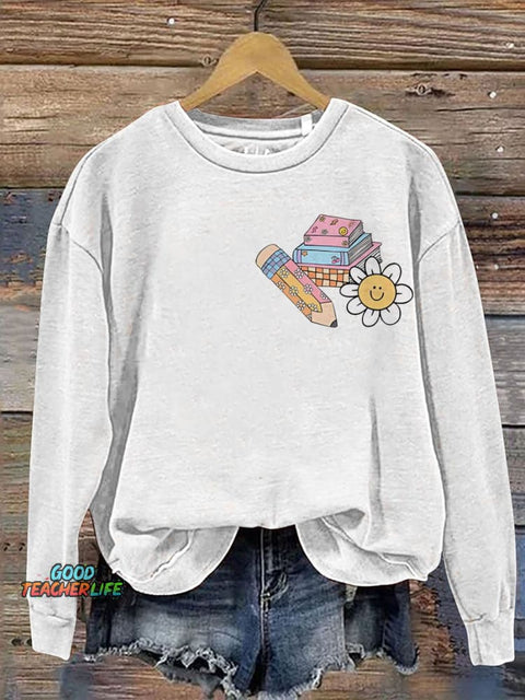 Teacher Retro Trendy Disco Teach Gift Casual  Sweatshirt