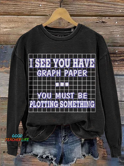 Funny Math Teacher Mathematician Casual Print Sweatshirt