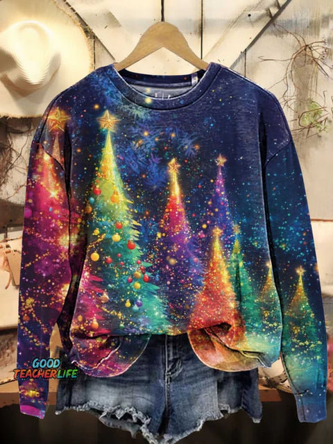 Colorful Christmas Tree Casual Sweatshirt