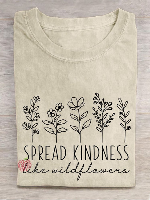 Spread Kindness Inspirational Kind Be Kind Casual Print T-shirt