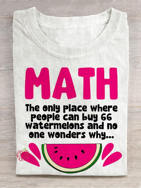 Math Funny Classic Casual Print T-shirt