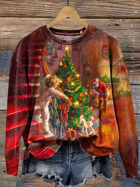 I Spy Santa Christmas Fuuny Art Print Casual Sweatshirt