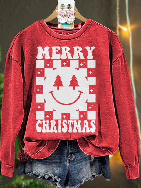 Retro Merry Christmas Casual Sweatshirt