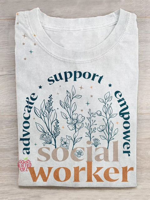 Social Worker Teacher Art Print Casual T-Shirt