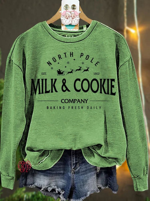 Christmas North Pole Milk and Cookie Casual  Sweatshirt