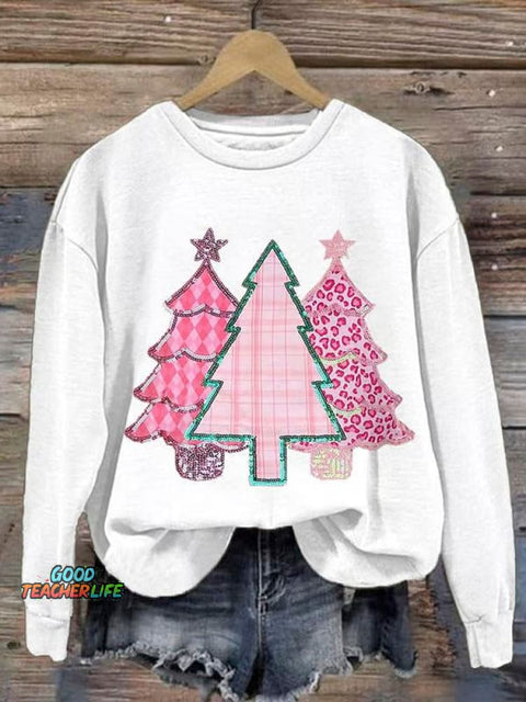 Lovely Christmas Tree Art Print Casual Sweatshirt