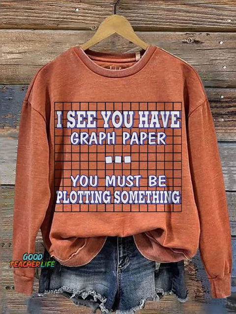 Funny Math Teacher Mathematician Casual Print Sweatshirt