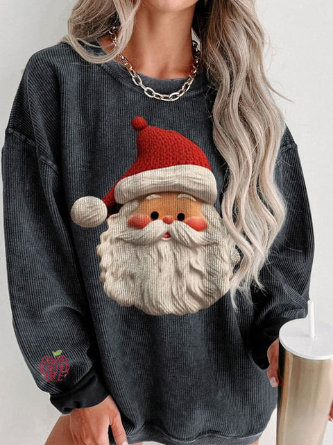 Women's Merry Christmas Classic Santa Claus Casual Print Shirt