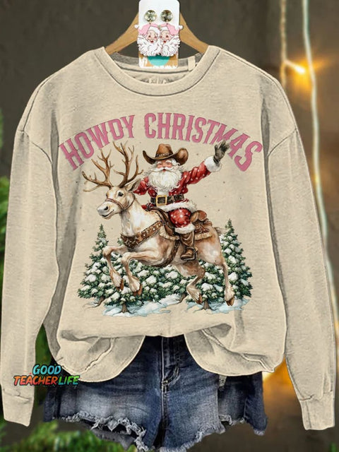 Christmas  Santa Claus Cowboy Casual  Sweatshirt