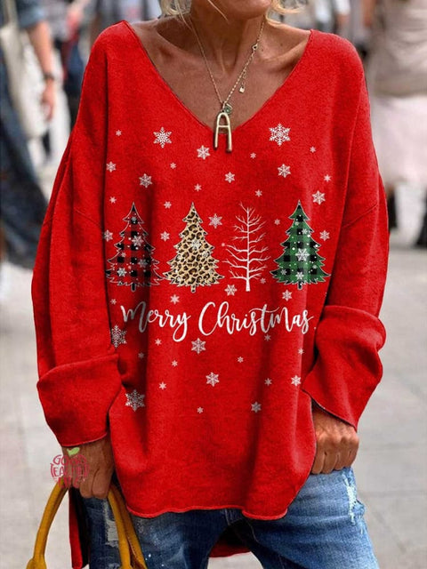 Women's Lovely Christmas Art Print Casual Sweatshirt