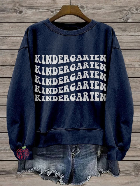 Kindergarten Teacher Casual Print Sweatshirt