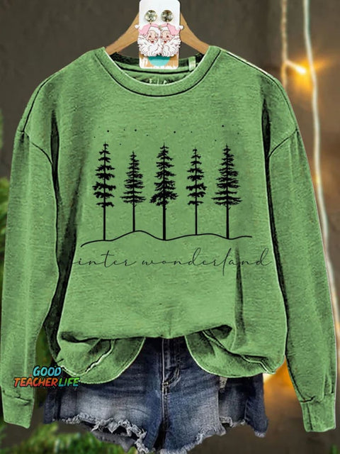 Christmas Winter Wonderland forest Casual  Sweatshirt