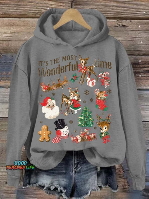 Women's Lovely Christmas Art Print Casual Sweatshirt