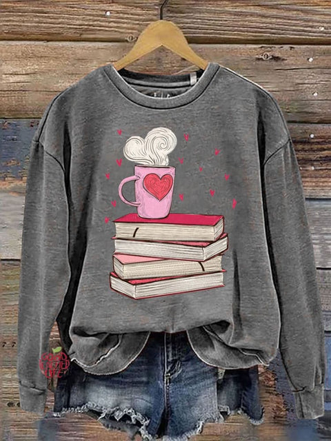 Valentine's Day Print Casual  Sweatshirt