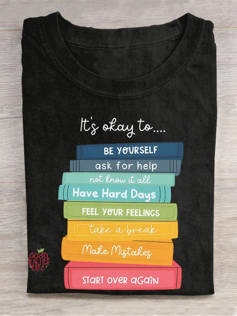 It's Okay To... Casual Print T-shirt