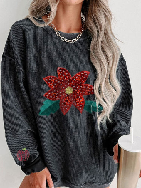 Women's Glitter Christmas Casual Print Shirt