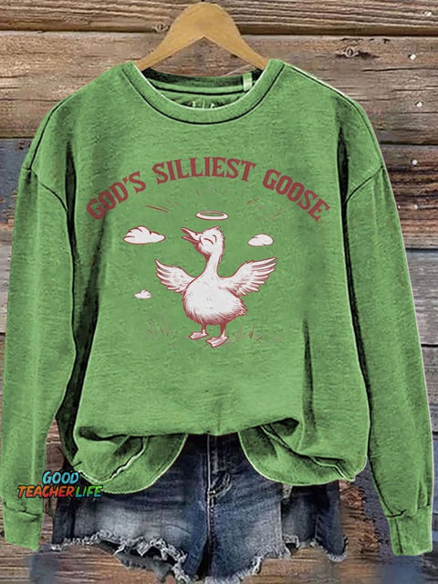 God's Silliest Goose Retro Casual  Sweatshirt