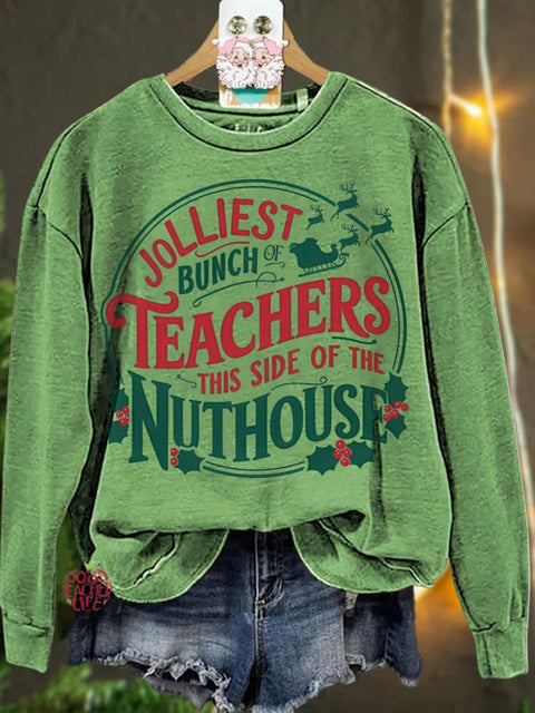 Christmas Jolliest Bunch Of Teachers Casual  Sweatshirt