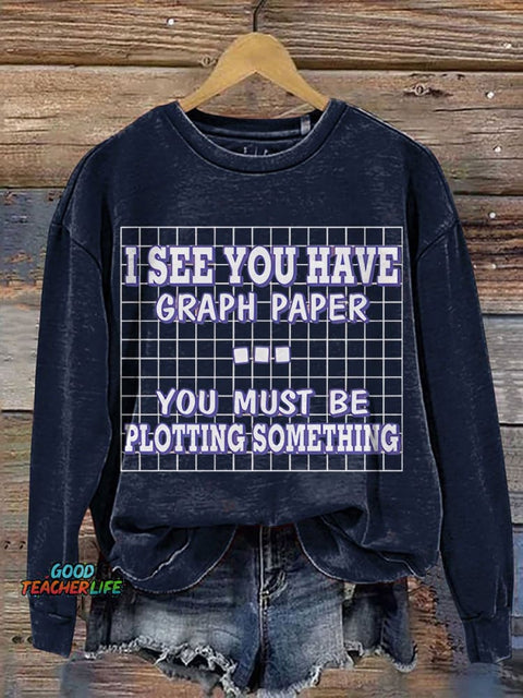 Funny Math Teacher Mathematician Casual Print Sweatshirt