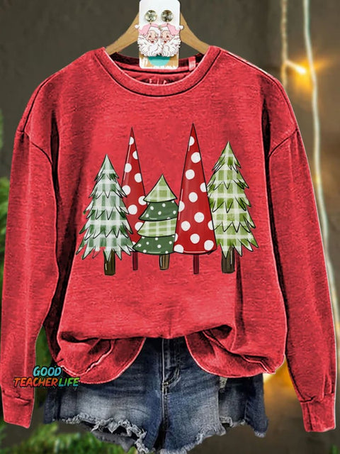 Christmas Winter Christmas Tree Casual  Sweatshirt