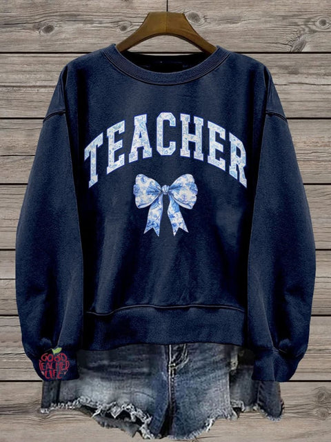 Teacher bow Casual  Sweatshirt