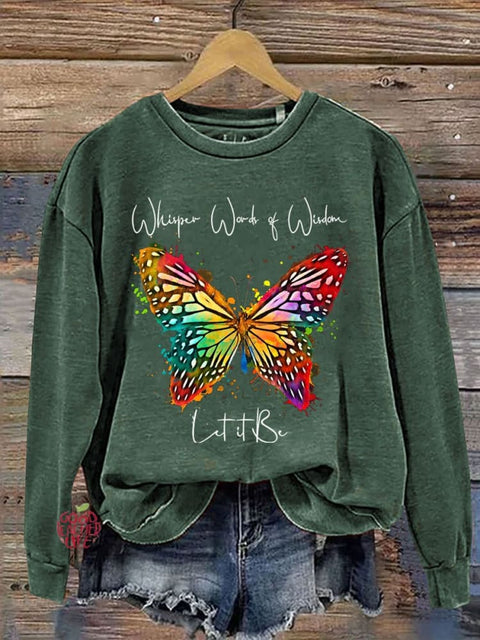 Let It Be Print Casual  Sweatshirt