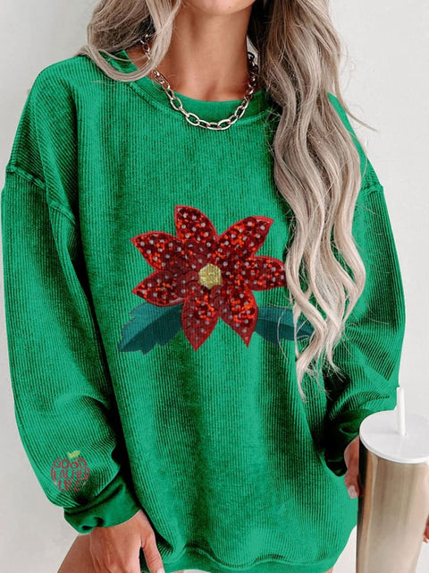 Women's Glitter Christmas Casual Print Shirt