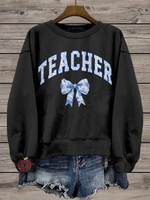 Teacher bow Casual  Sweatshirt