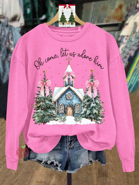 Lovely Christmas Art Print Casual Sweatshirt