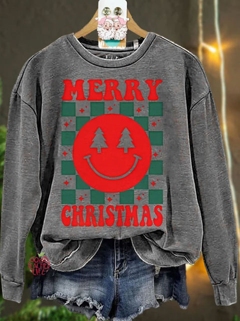 Retro Merry Christmas Casual Sweatshirt