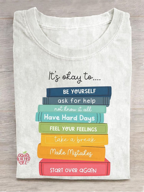 It's Okay To... Casual Print T-shirt