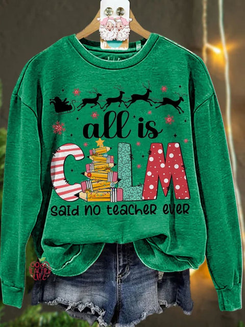 Christmas Teacher Christmas Tree Bow  Casual  Sweatshirt