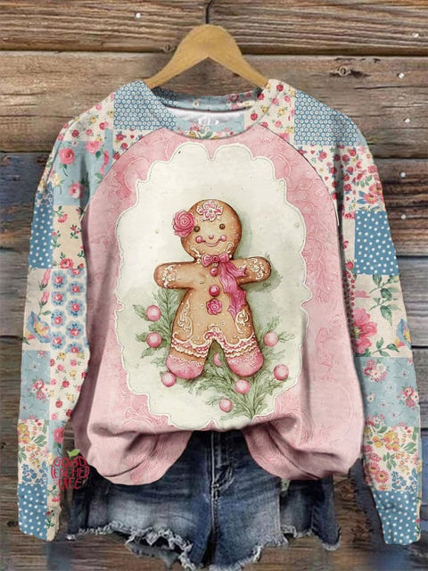 Boho Christmas Print Casual  Sweatshirt