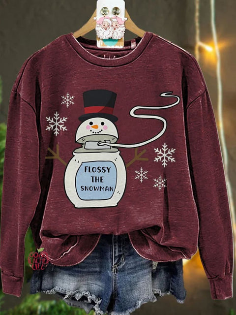 Christmas the Snowman Dentist Casual  Sweatshirt