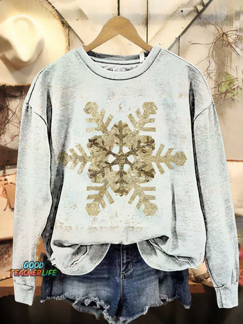 Christmas Snowflake Casual Sweatshirt